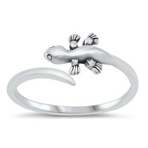 Sterling Silver Lizard Ring 10 mm 925 Fashion Band